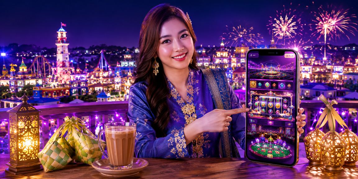 Malaysian users registering an account and receiving a bonus in a local cultural setting wearing baju kurung